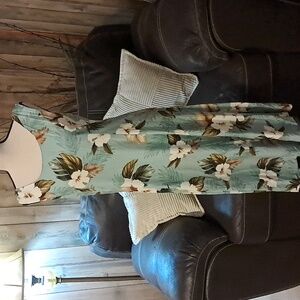 Paradise Bay Long Dress Women Size L Tropical Floral Print Vacay Hawaiian